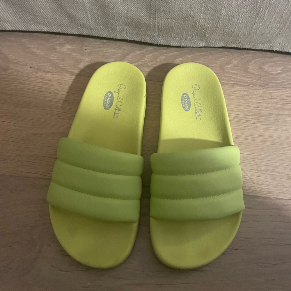 Dr Scholls Original Collection Pisces Chill Slides, Lime, Sz 7